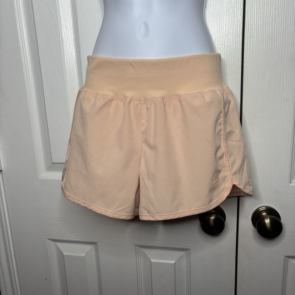 Reebok XS Peach Athletic Shorts High Rise Running Gym Lightweight